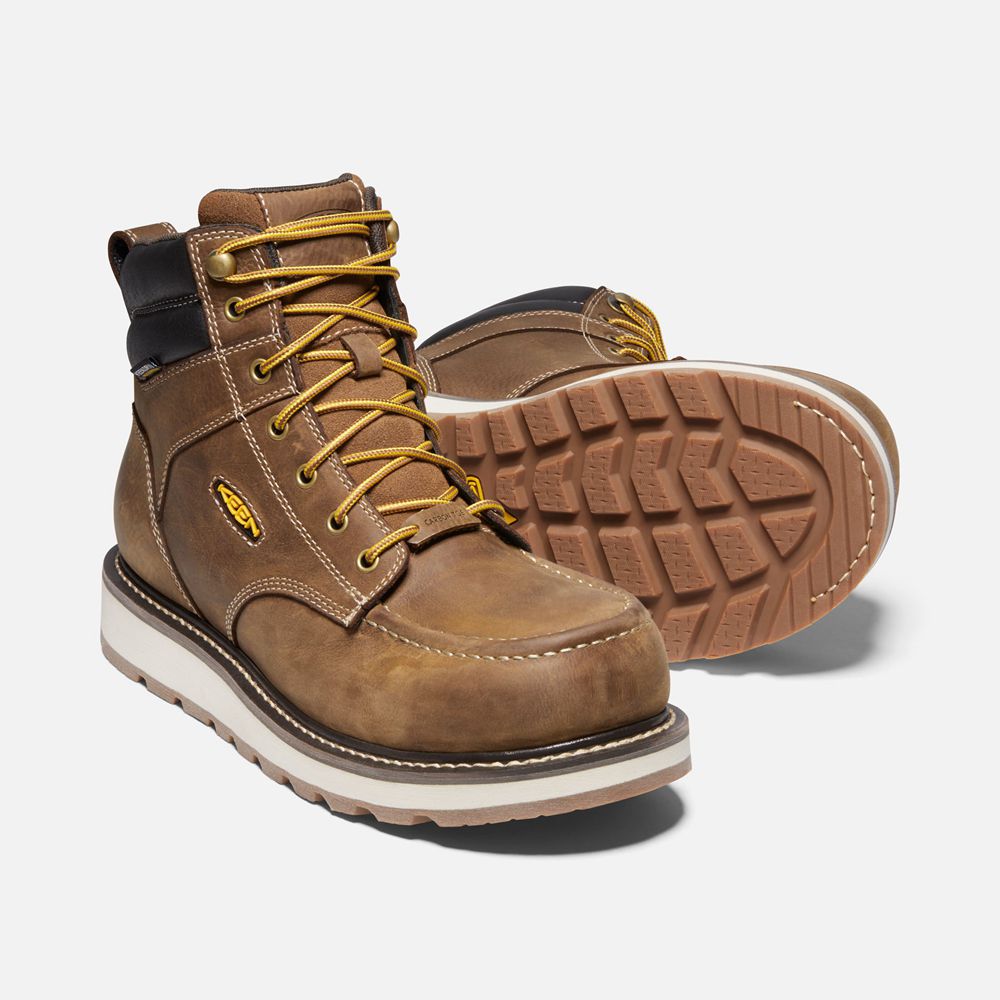 Botas de Trabajo Keen Mexico Marrom - Hombre Cincinnati 6\" Waterproof (Carbon-Fiber Toe) - YM7065892